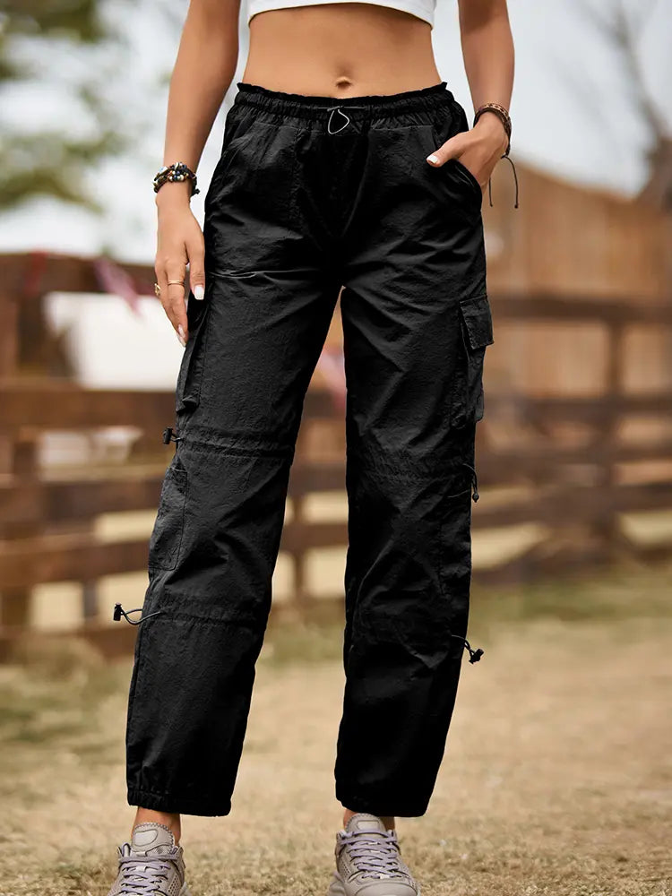 Pantaloni cargo regolabili alla moda con tasche multiple