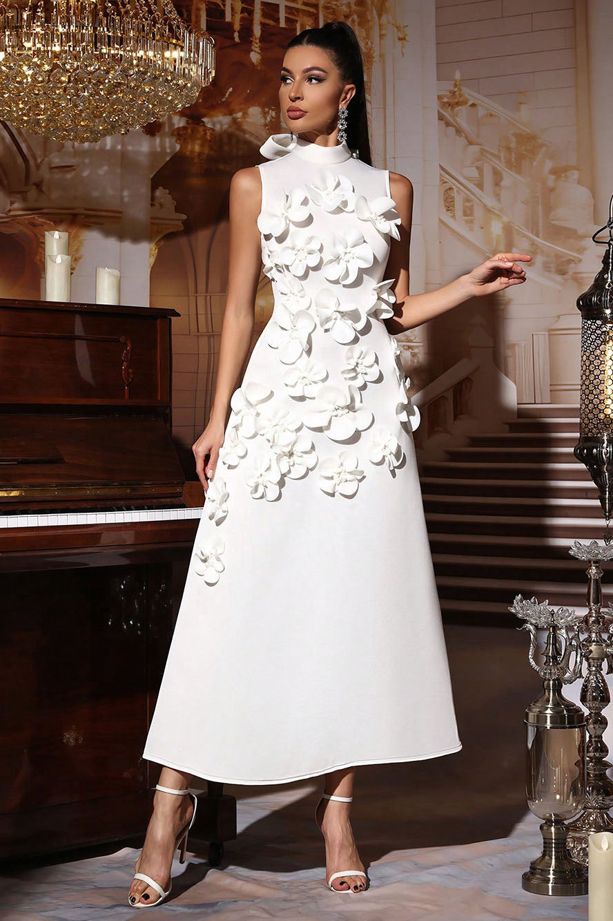 Ethel Flower Embellished Maxi-kjole uden ærmer
