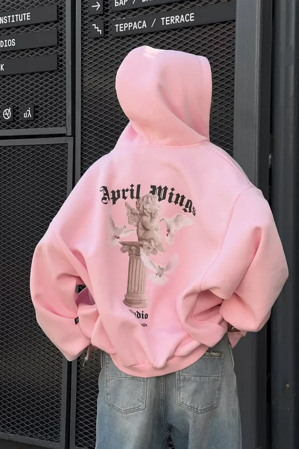 Angel Wings Print Hoodie