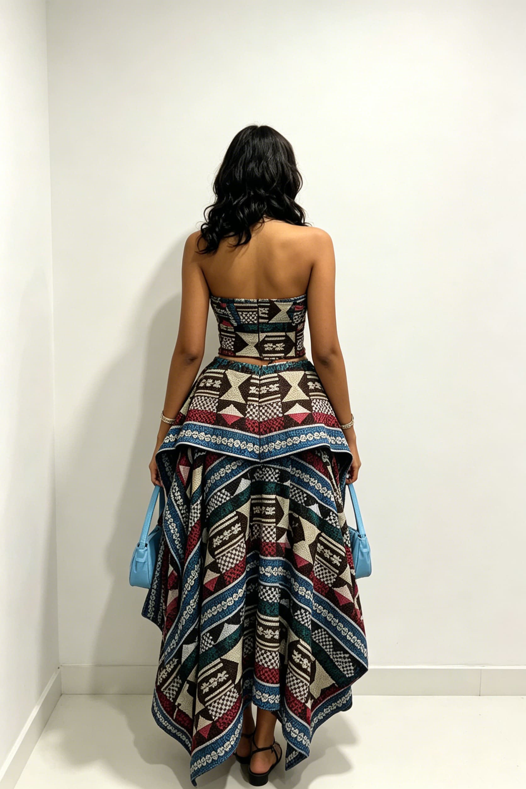 Color-Block Halter Maxi-jurk