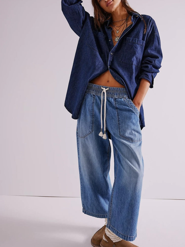 Jeans rectos con bolsillo utilitario