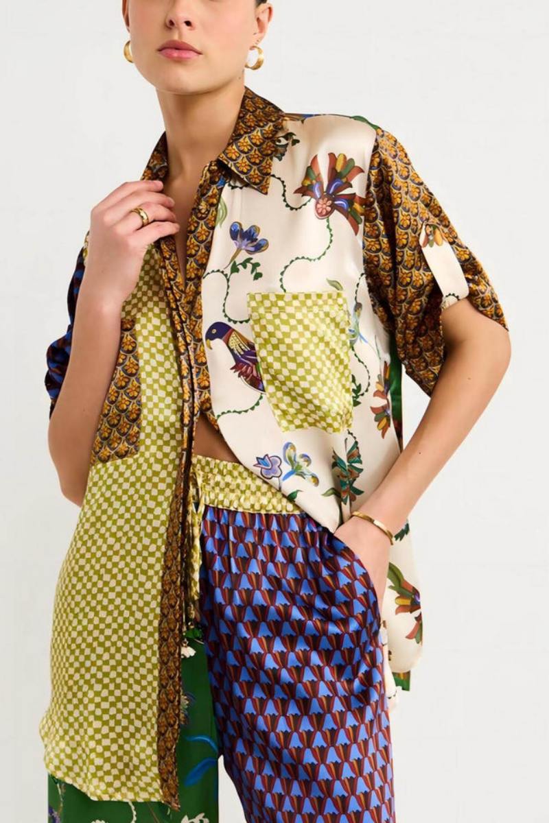 Ειδικό Λαϊκό Τύπωμα Χαλαρό Παντελόνι Φαρδιάς Ποδός - Σετ