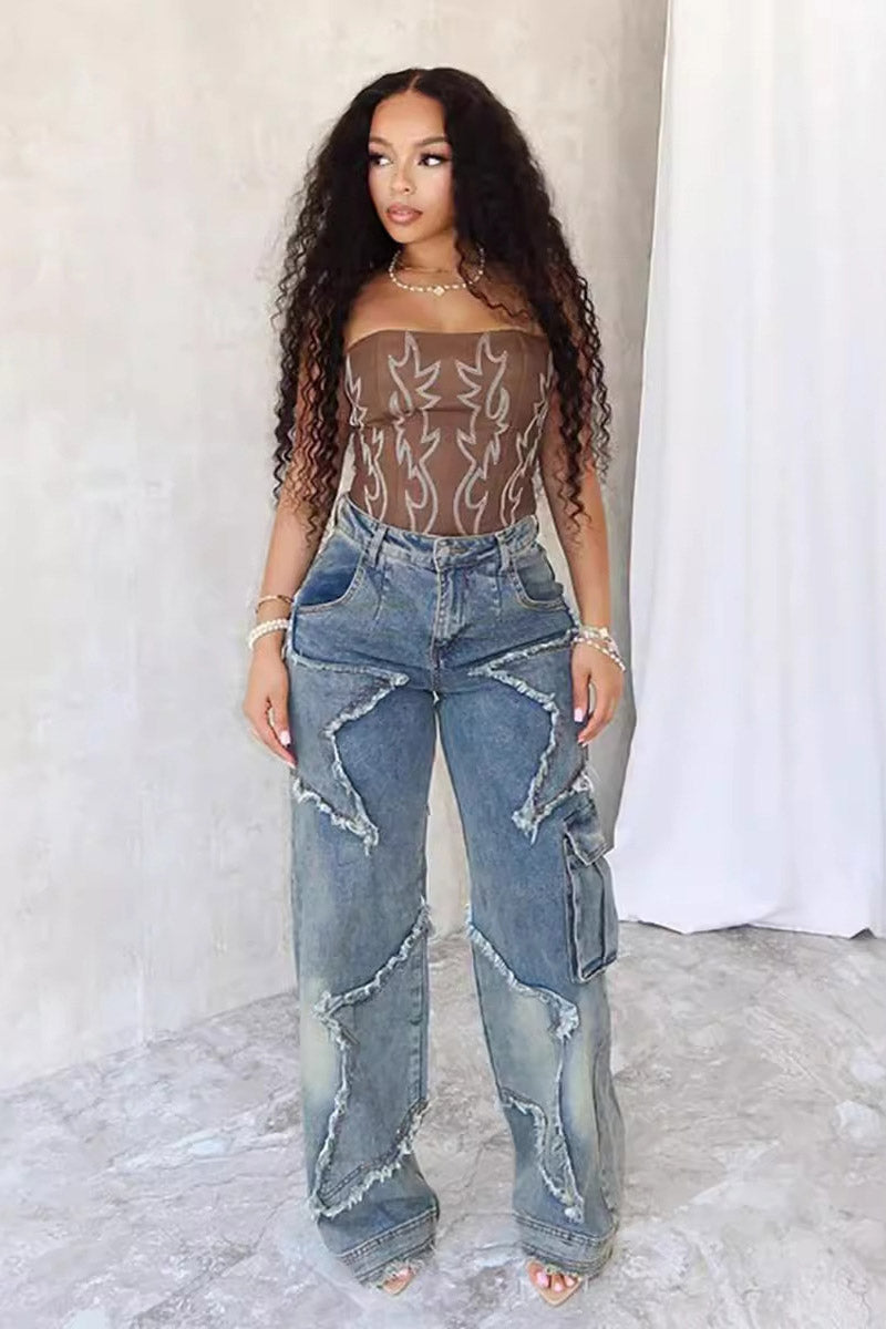 Star Tassel Fringe Wide-Been Hosen
