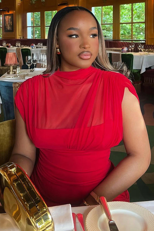 Zamansız Düz Balık Kuyruğu Maxi Elbise