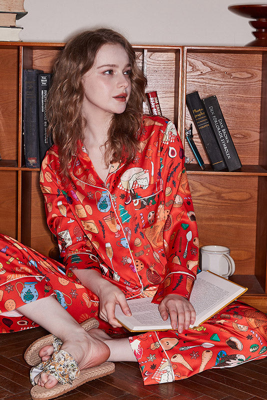 Oransje dessertpysjamassett