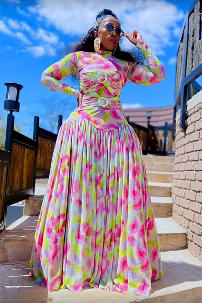 strapless open back dress Alaska Plus Size Ombre Long Sleeve Evening Dress– Hello Curve