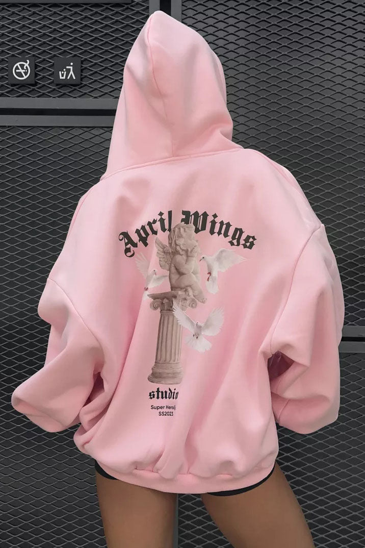 Angel Wings Print Hoodie