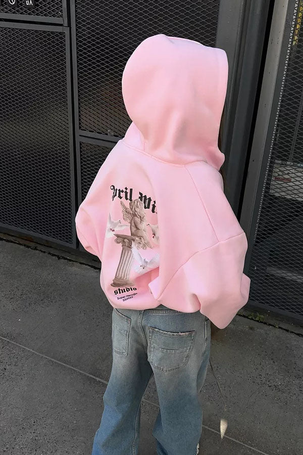 Angel Wings Print Hoodie