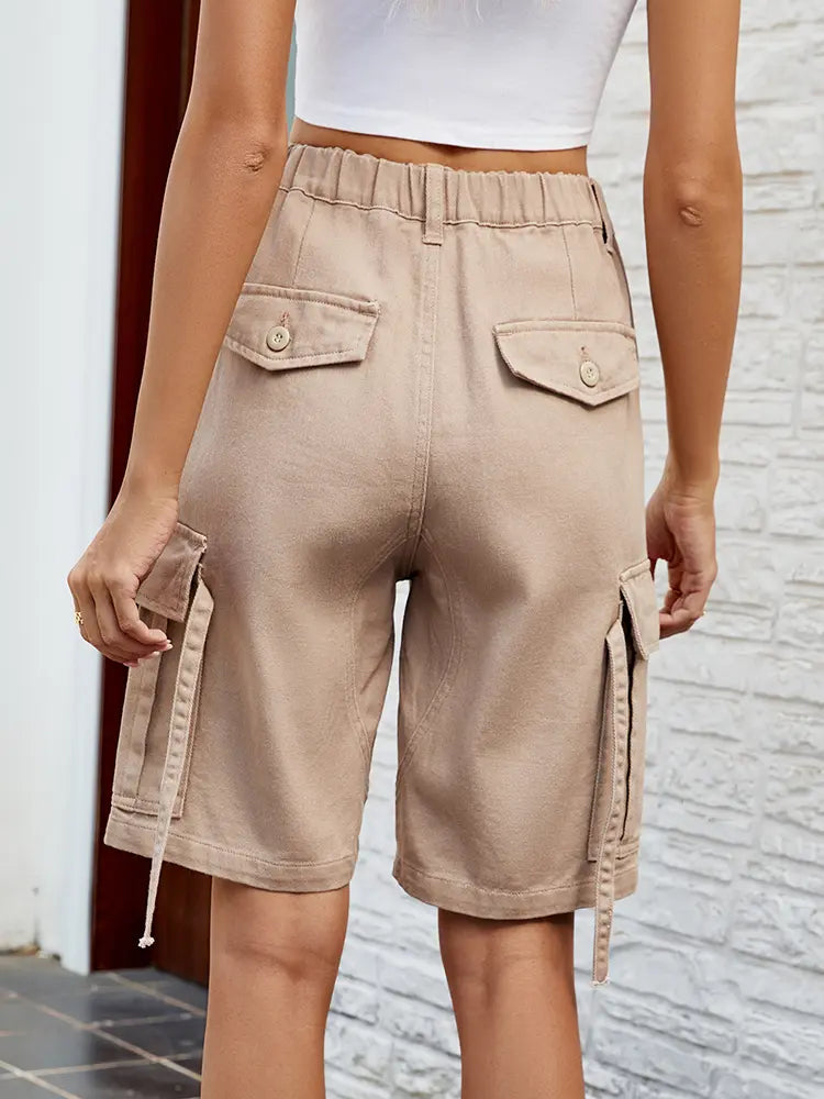 Shorts de mezclilla utilitarios lavados