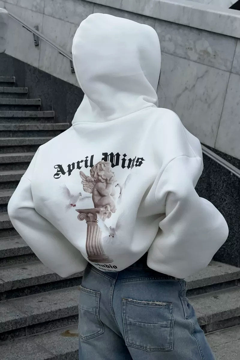 Angel Wings Print Hoodie