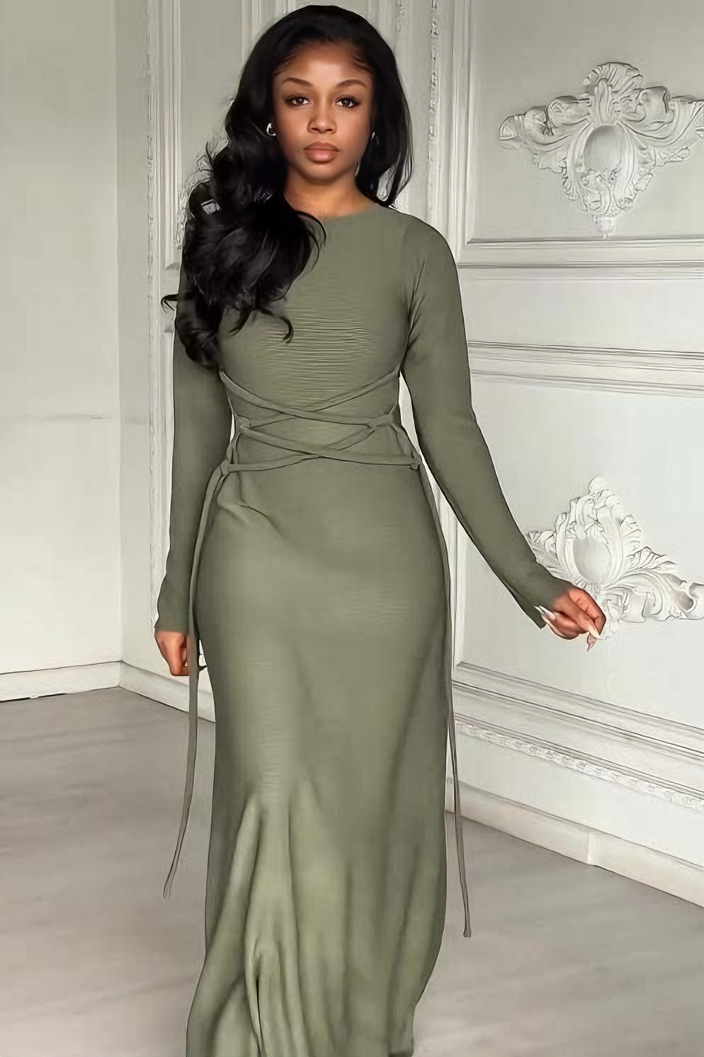 Sage Whisper Maxi Dress