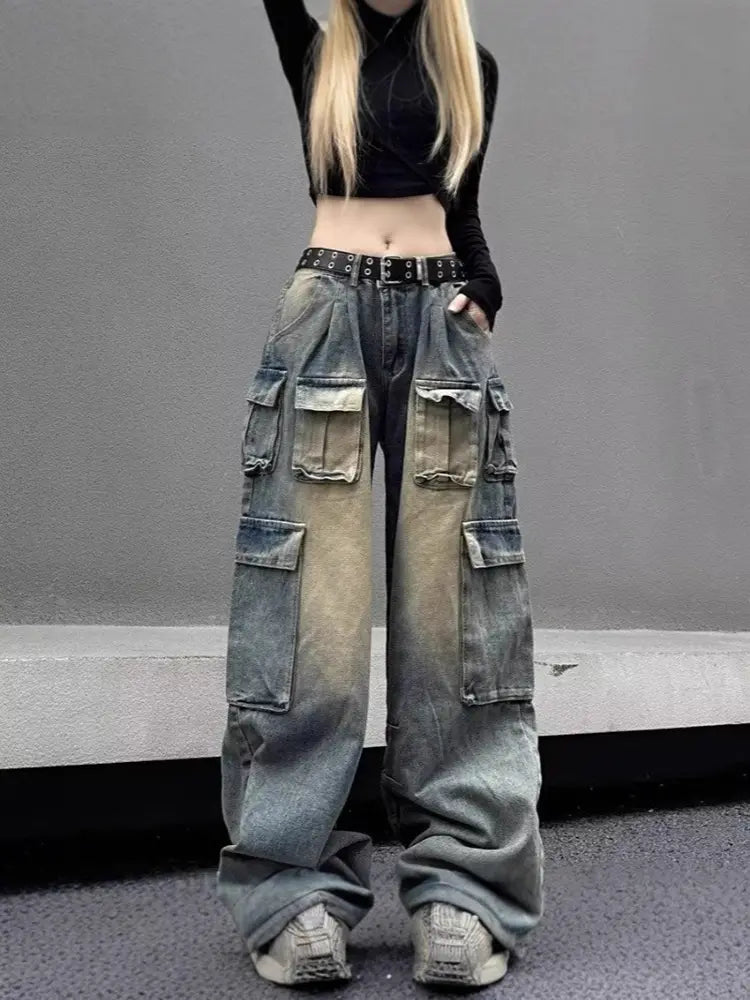 Jeans cargo americanos de moda urbana
