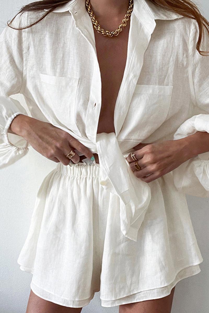 Tvådelad linneshortsset