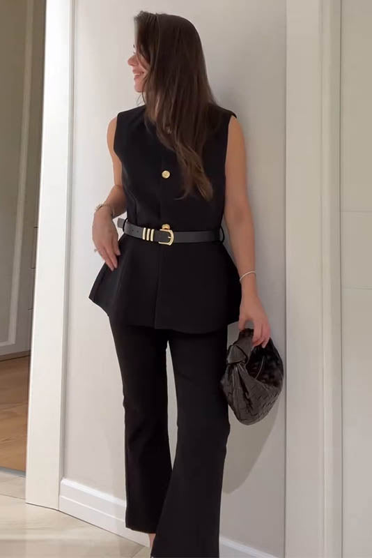 Urban ærmeløs blazer- og buksedragt