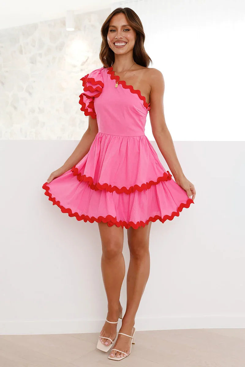 Rochie Mini Daisuke - Roz / Roșu