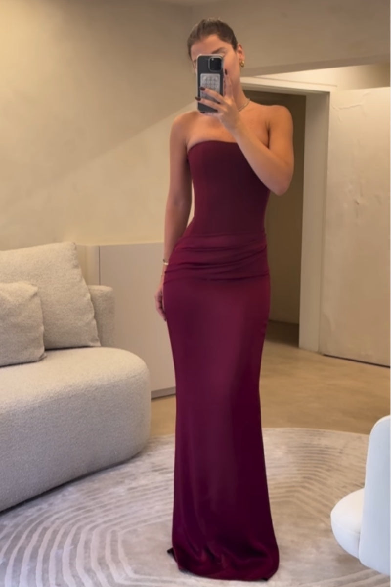 Fitted Off-The-Shoulder Maxi Dress