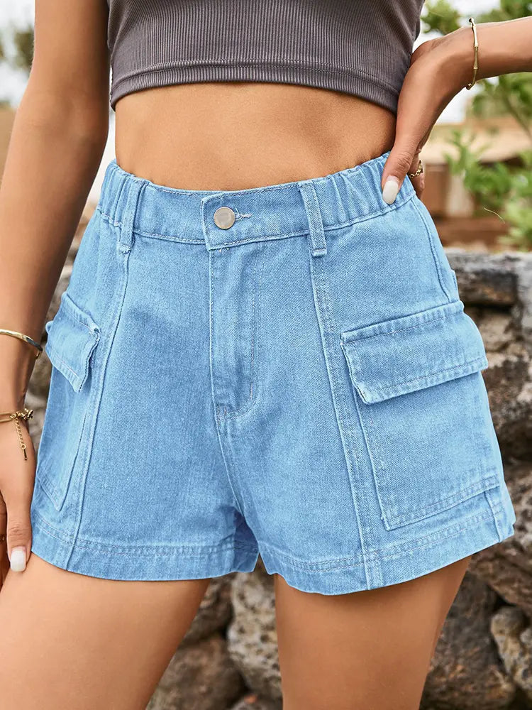 Amerikansk stil denim cargoshorts