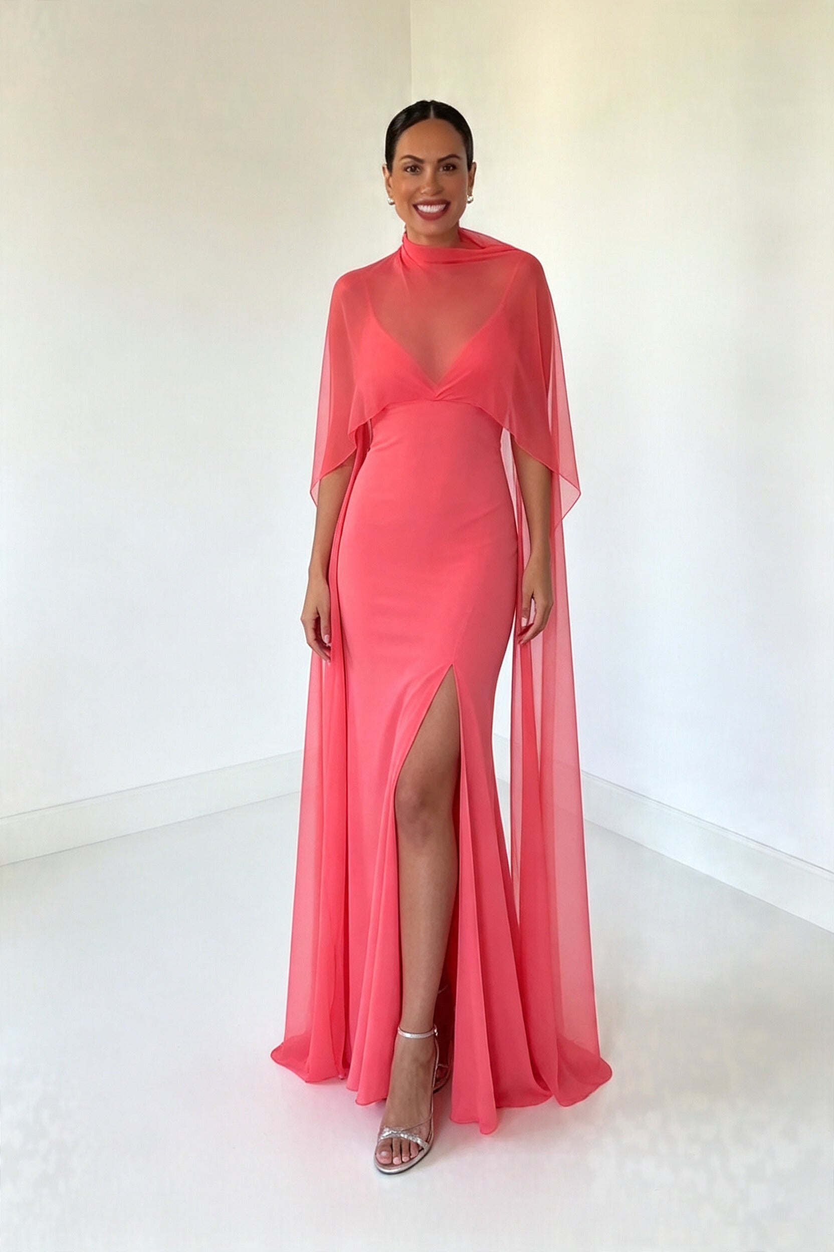 Schwaarzt 3D-Blumme Cut-Out Halter Maxi-Kleed