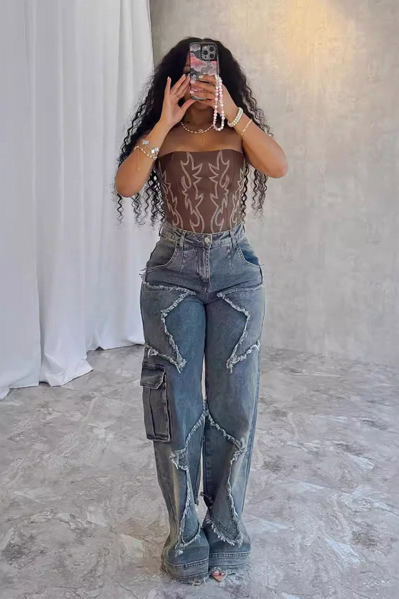 Star Tassel Fringe Wide-Been Hosen