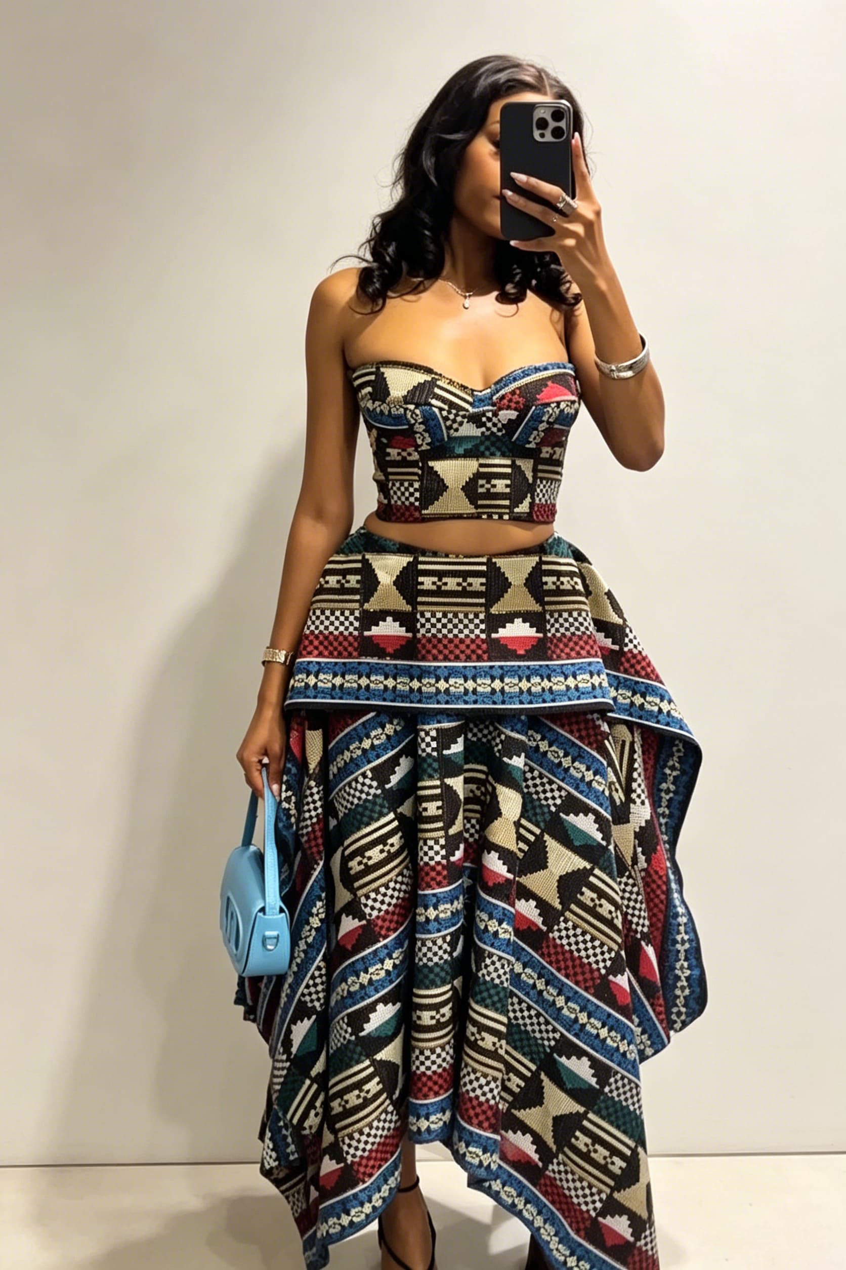 Color-Block Halter Maxi-jurk