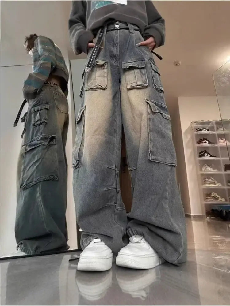 Jeans cargo americanos de moda urbana