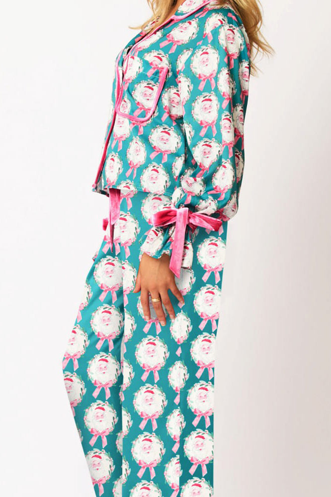 Set pijama cu imprimeu Mos Craciun