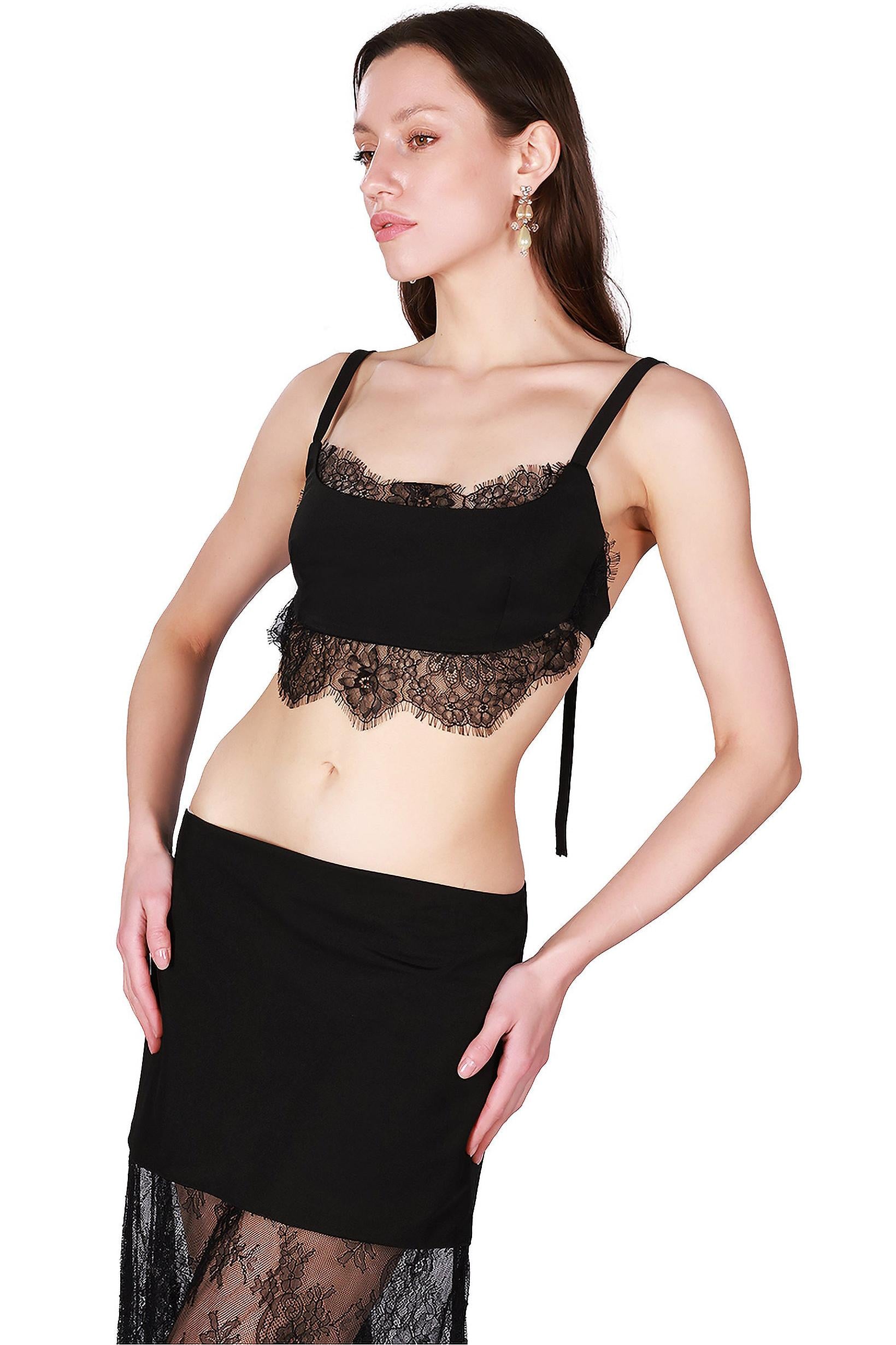 Black Lace Skirt Set