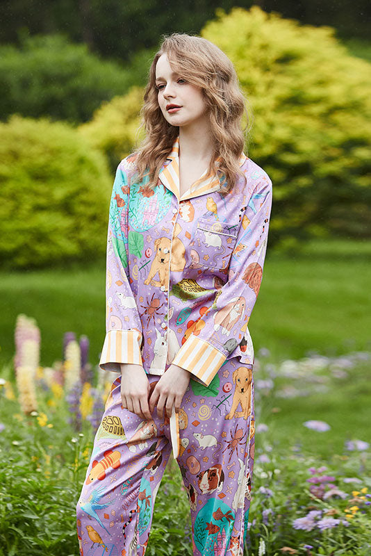 Guinea Pig and Fish Long Pajama Set