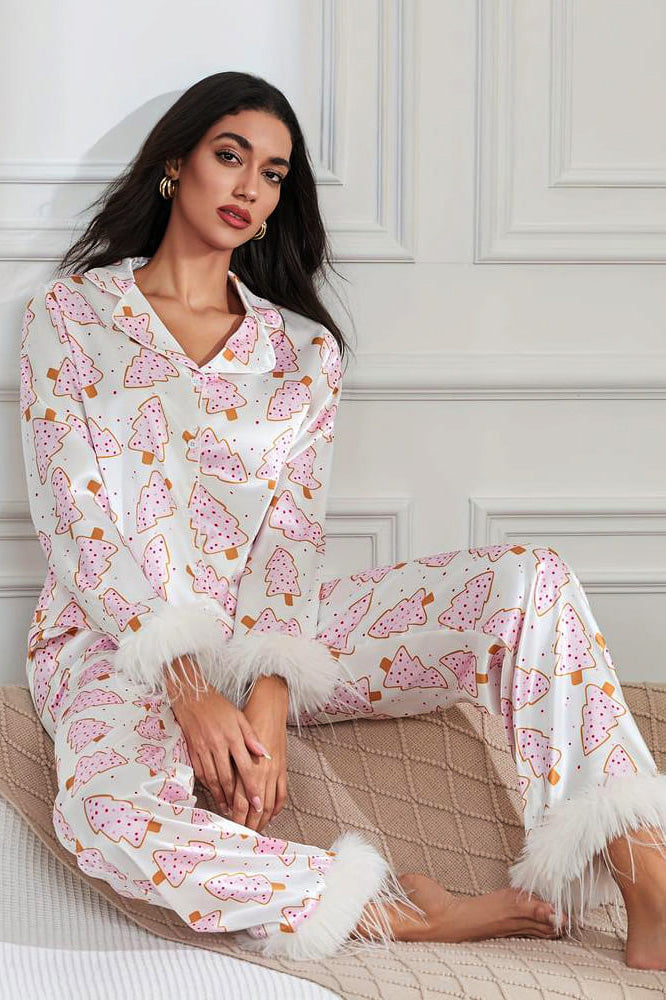 クリスマスリースとダチョウの羽パジャマセット