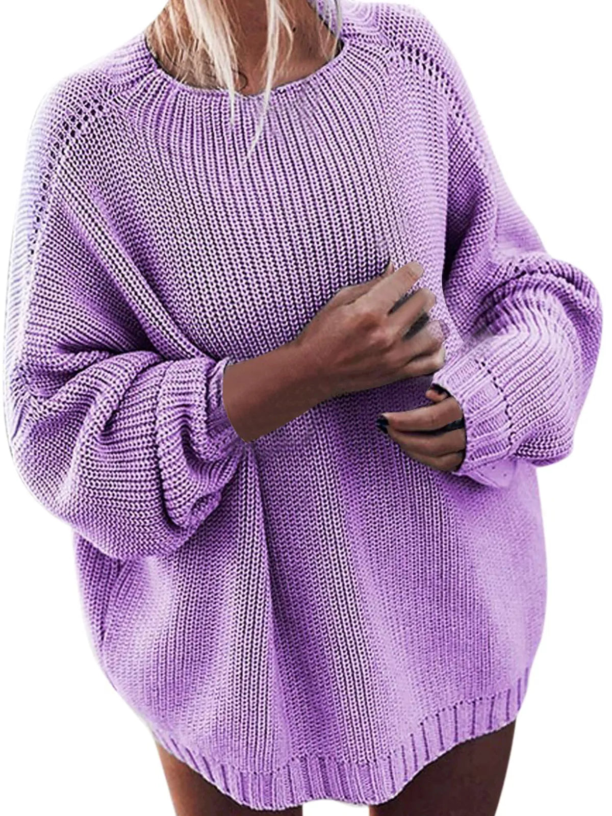 Oversized pletený svetr Batwing a nařasená minisukně