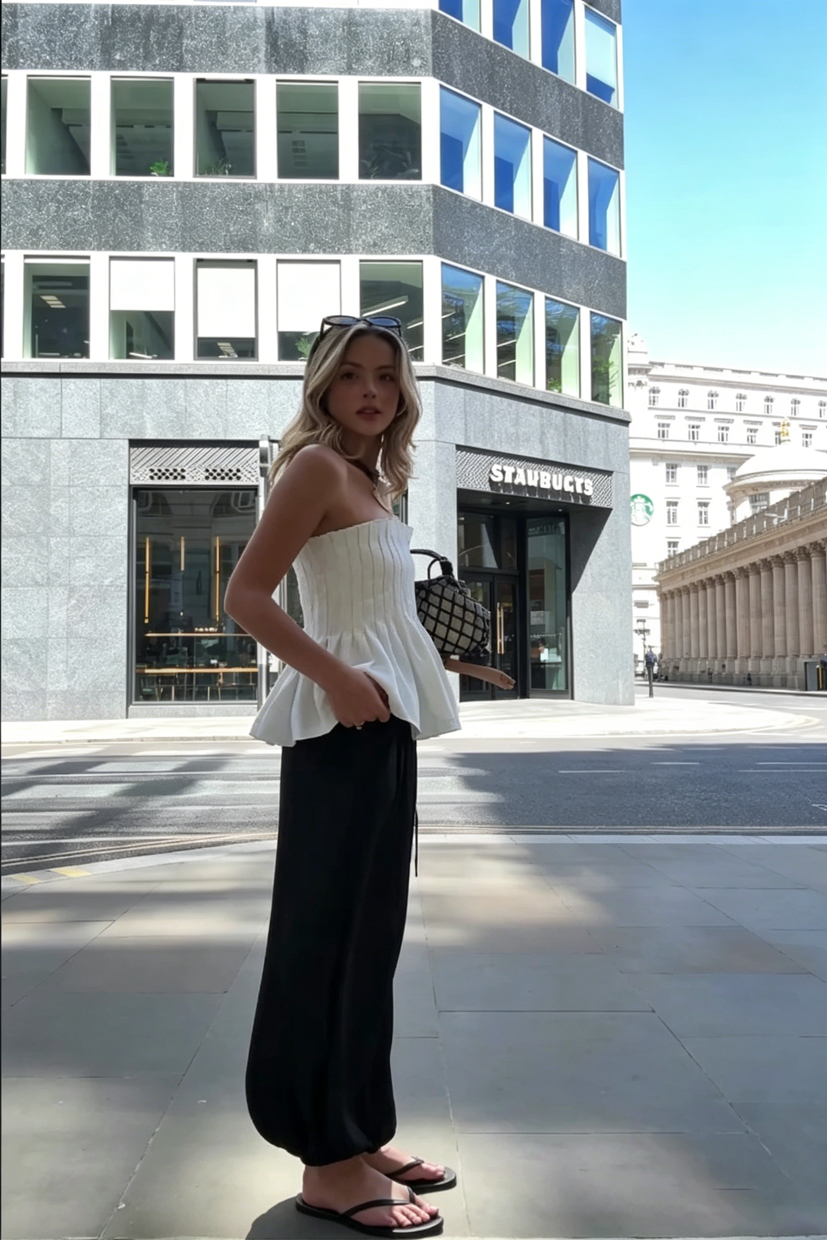 Top Urban Solid Tube cu peplum