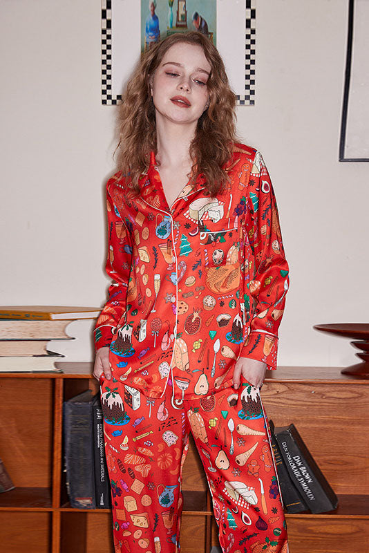 Oransje dessertpysjamassett