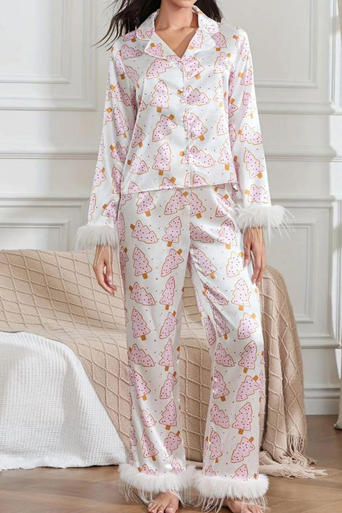 クリスマスリースとダチョウの羽パジャマセット