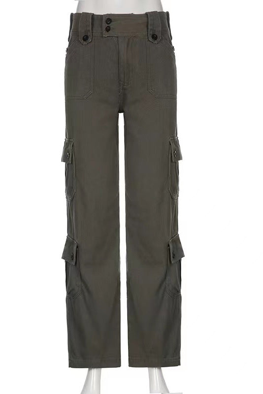 Retro Sokak Tarzı Cep Denim Pantolon