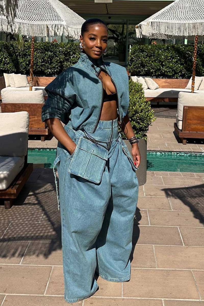 ヴィンテージ ワイドレッグ デニム ツーピース