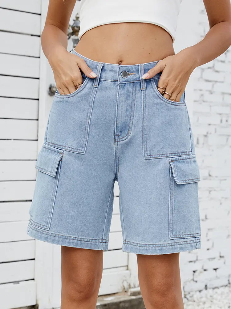 Letní džínové kraťasy ve stylu streetwear