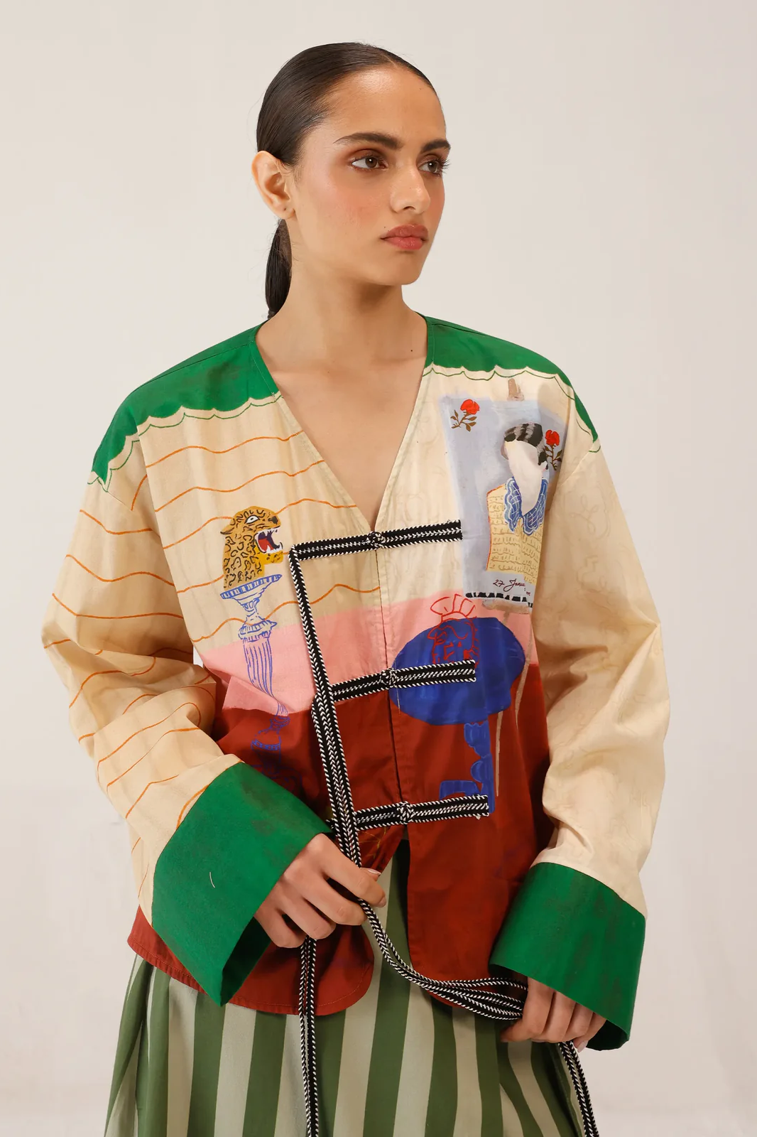 Zestaw z rozkloszowaną spódnicą w stylu afrocentrycznym
