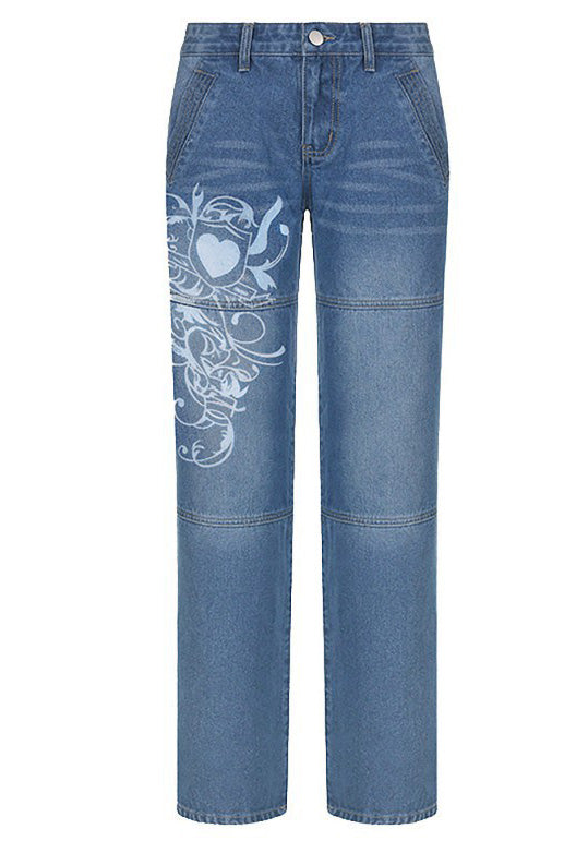 Sokak Stili Yıkanmış Kot Pantolon