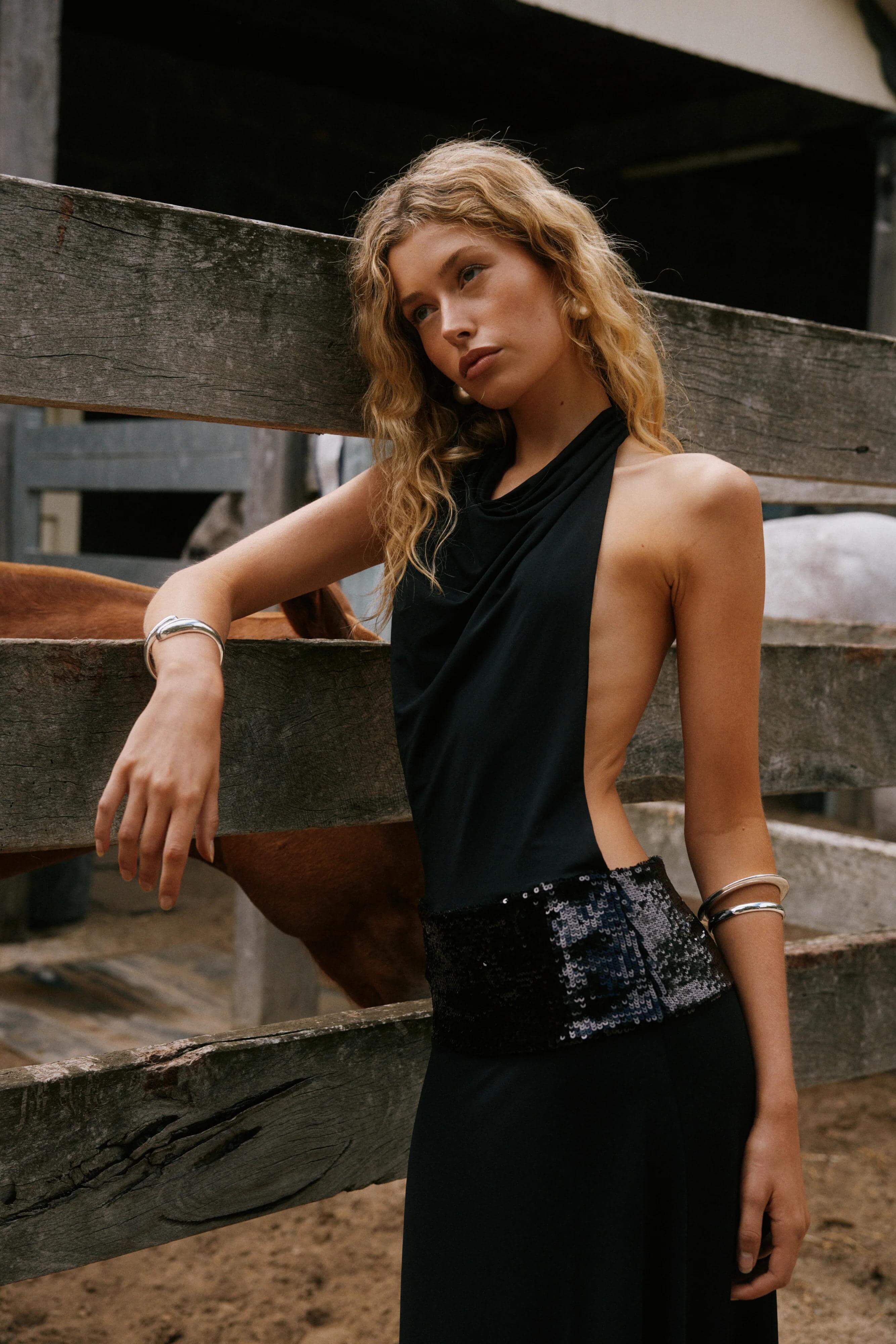 Lucinda Tek Omuz Maxi Kayık Elbise