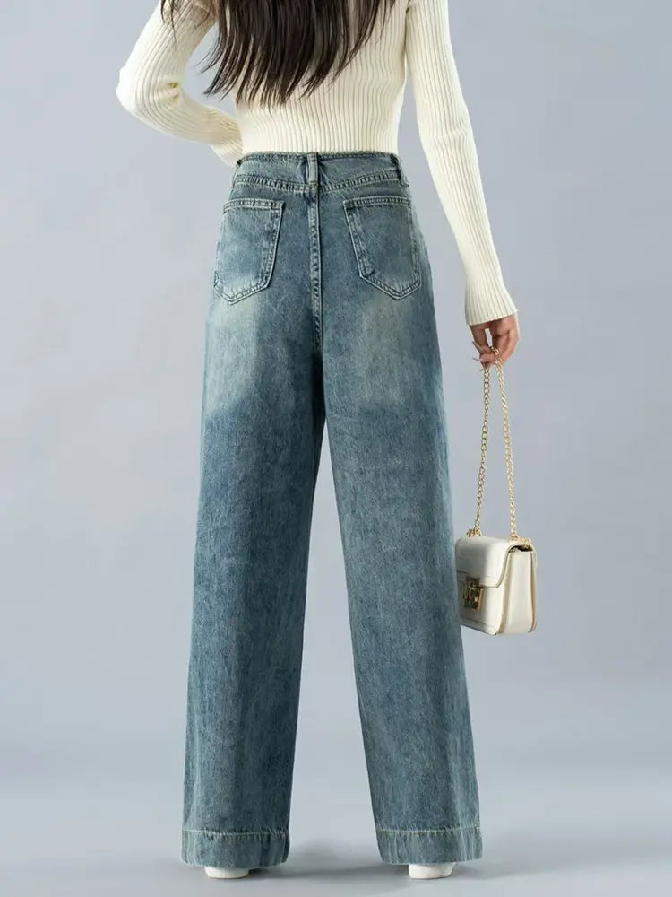 Jean large taille haute