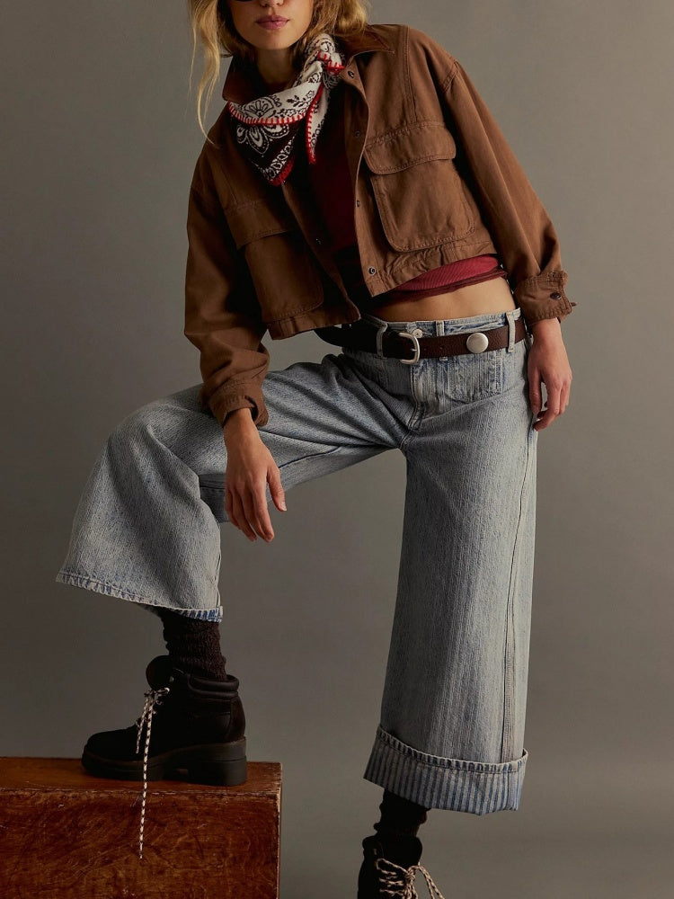 Retro Jeans mat breede Been