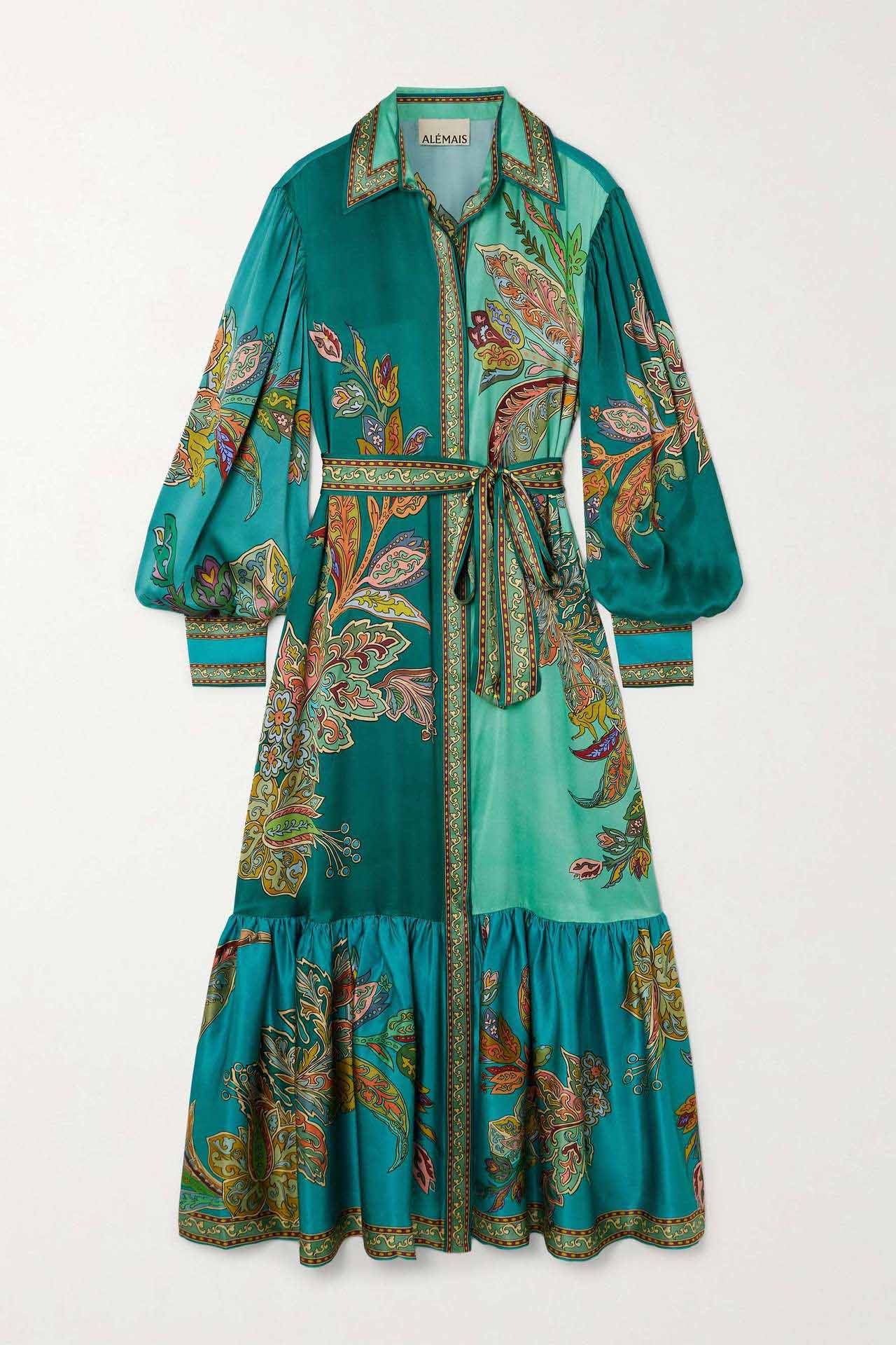 Robe en satin à imprimé floral