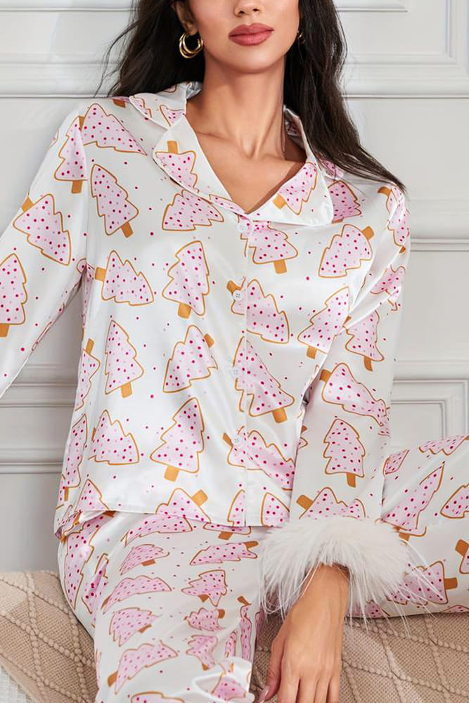 クリスマスリースとダチョウの羽パジャマセット