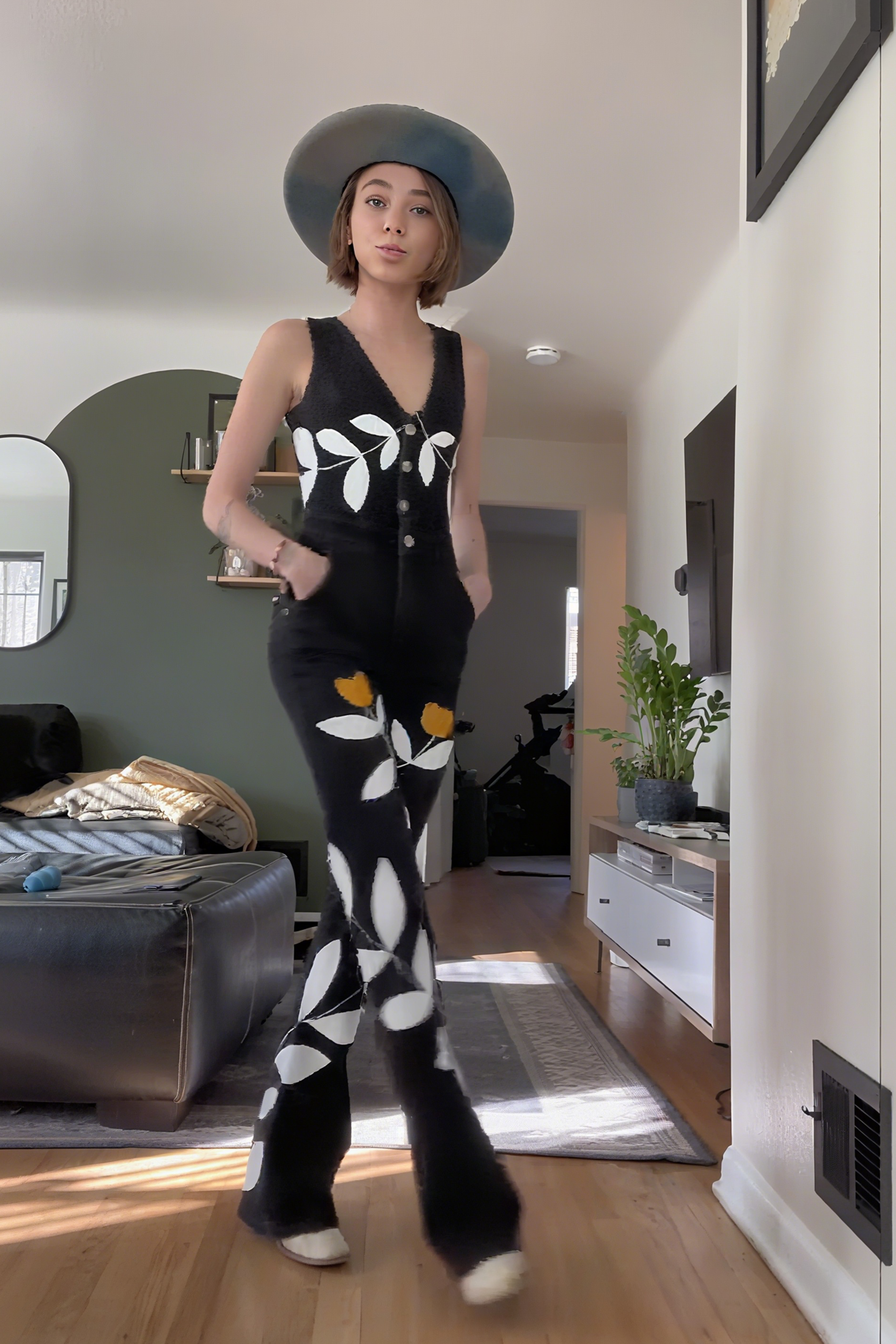 Floral Print Flared Jumpsuit