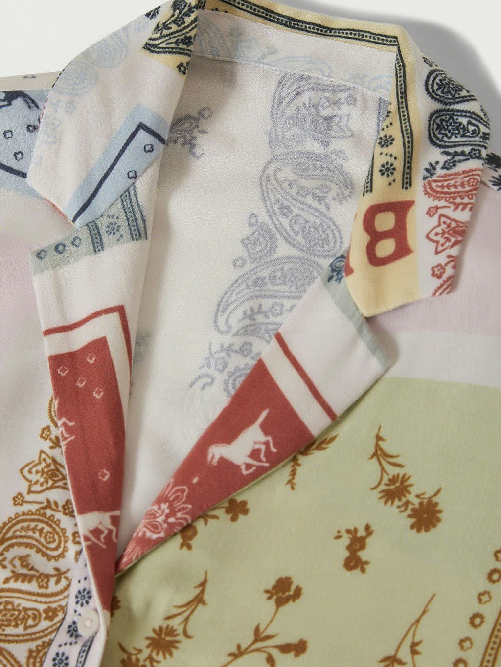 Patchwork Bandana Print Shirt Pants Set