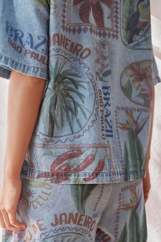 Postcard Printing Shorts Set