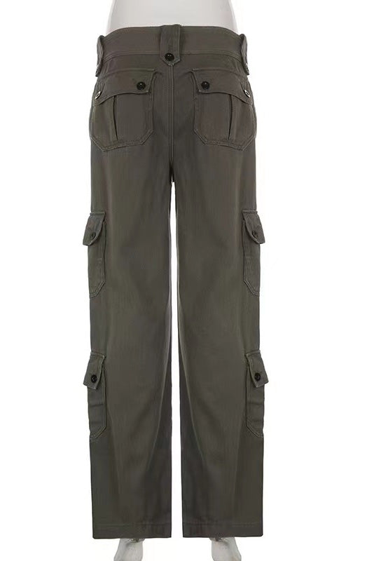 Retro Sokak Tarzı Cep Denim Pantolon