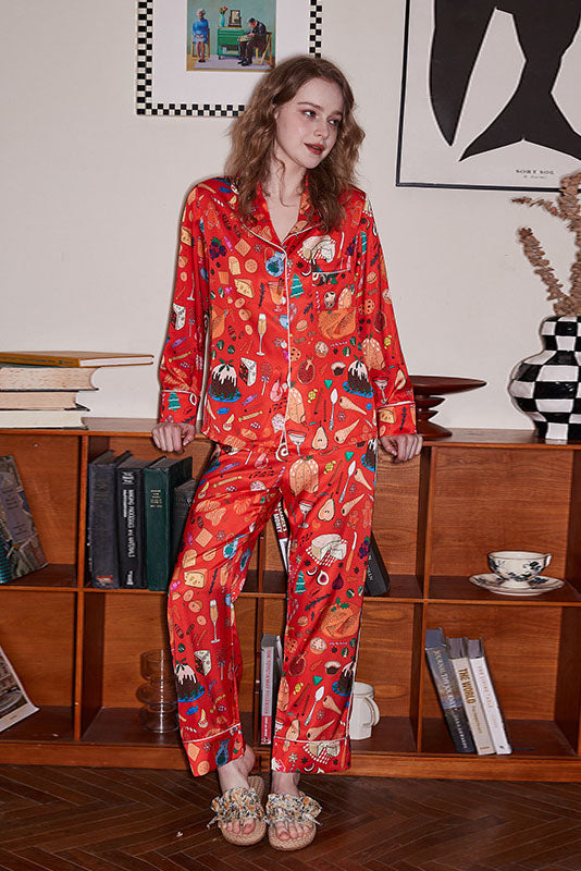 Oransje dessertpysjamassett