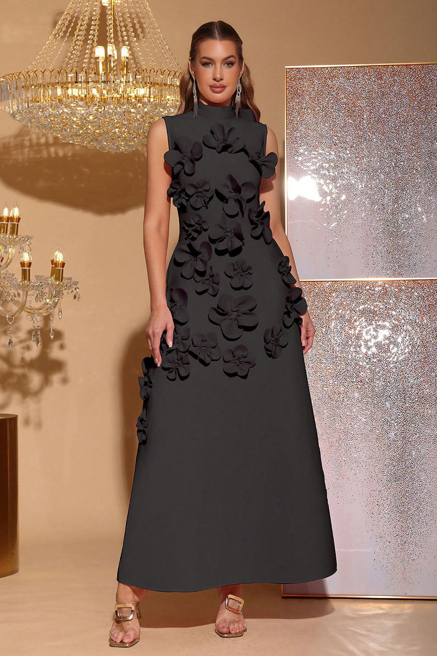 Ethel Flower Embellished Maxi-kjole uden ærmer