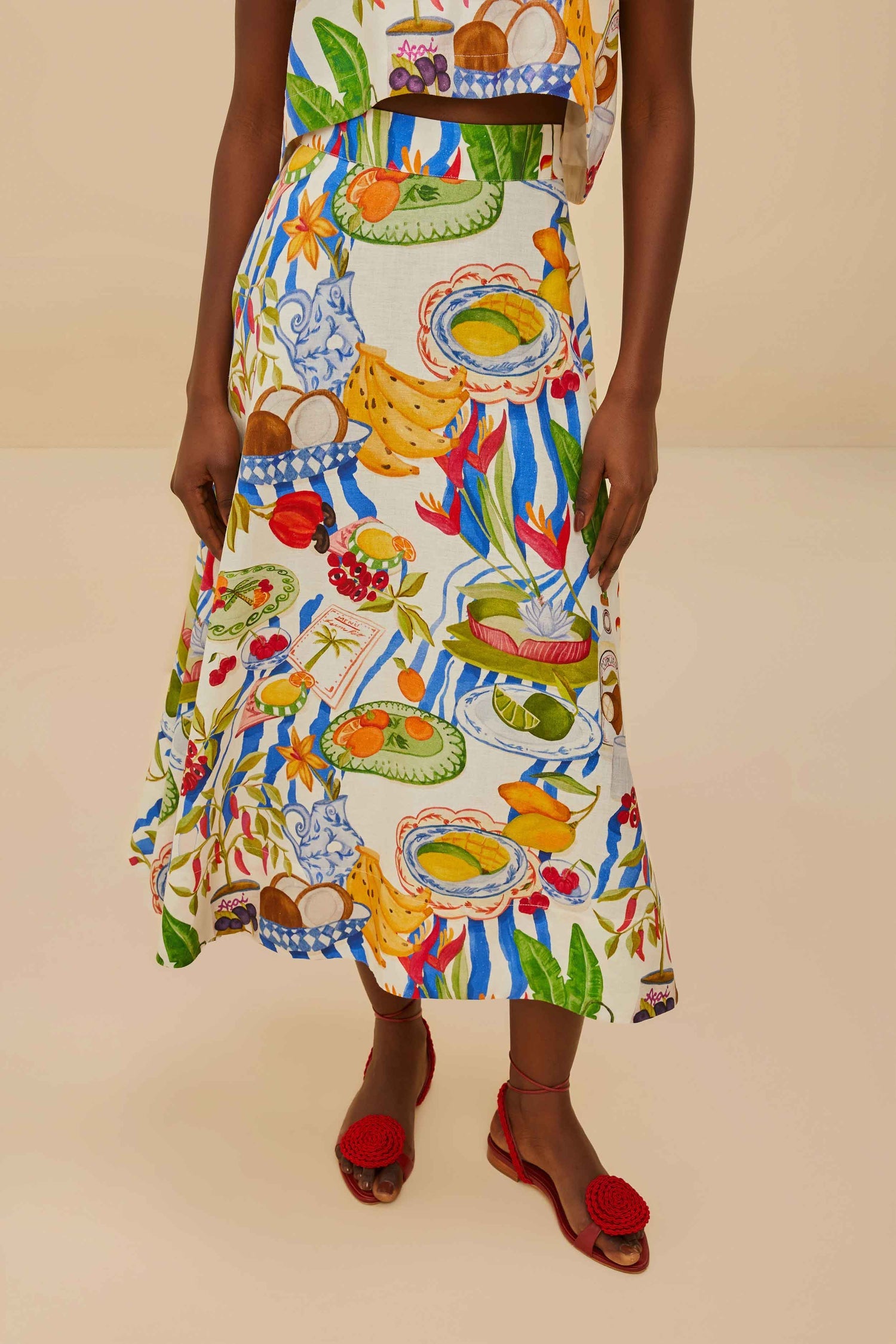 Holiday Joy Fruit Color Skirt Set